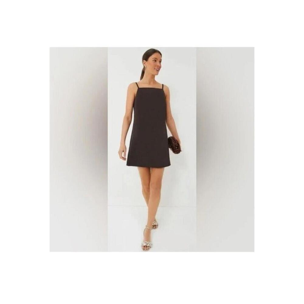Tuckernuck Chocolate Brown Satin Lara Mini Dress $198 NWT Size 8 Medium Sold Out